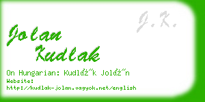 jolan kudlak business card